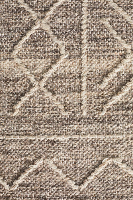 Halol Natural Bohemian Cross Contemporary Wool Rug, Rugs, Ozark Home 