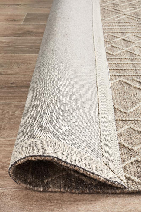 Halol Natural Bohemian Cross Contemporary Wool Rug, Rugs, Ozark Home 