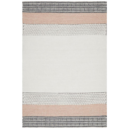 Halol Peach Bohemian Border Pattern Contemporary Rug, Rugs, Ozark Home 