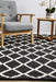 Hampi Black & White Diamond Lattice Wool Contemporary Rug, Rugs, Ozark Home 