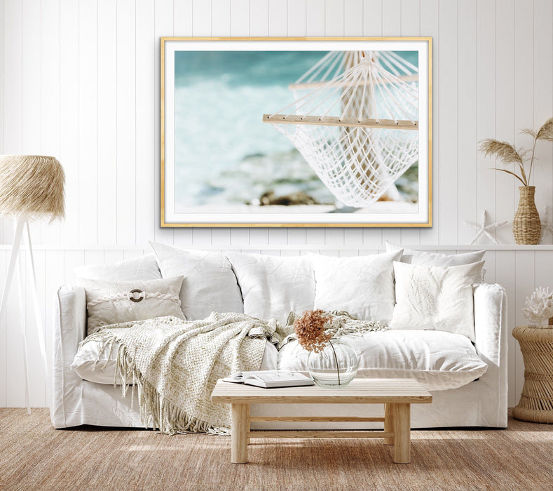 Hammock Days - Boho Palm Tropical Beach Wall Art or Canvas Print