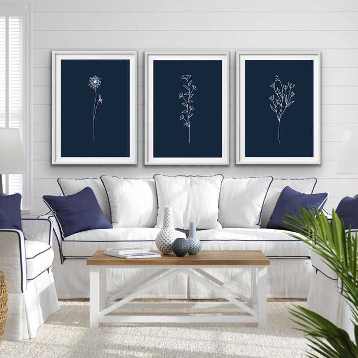 Hamptons Sweet Botanicals - Three Piece Print Set, Wall Art, Ozark Home 