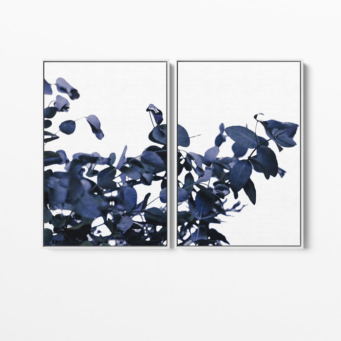 Hamptons Ghostly Blue Eucalyptus Standard Two Piece Wall Art Print, Wall Art, Ozark Home 