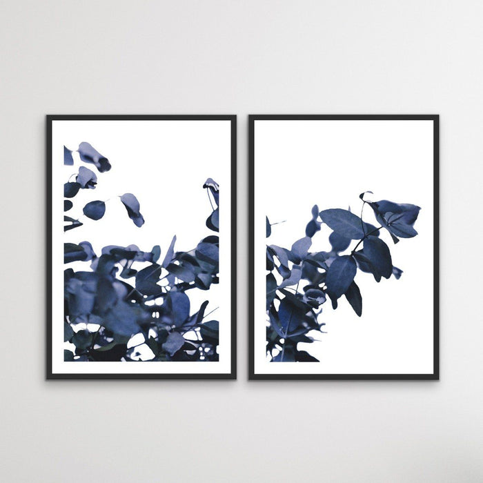 Hamptons Ghostly Blue Eucalyptus Standard Two Piece Wall Art Print, Wall Art, Ozark Home 