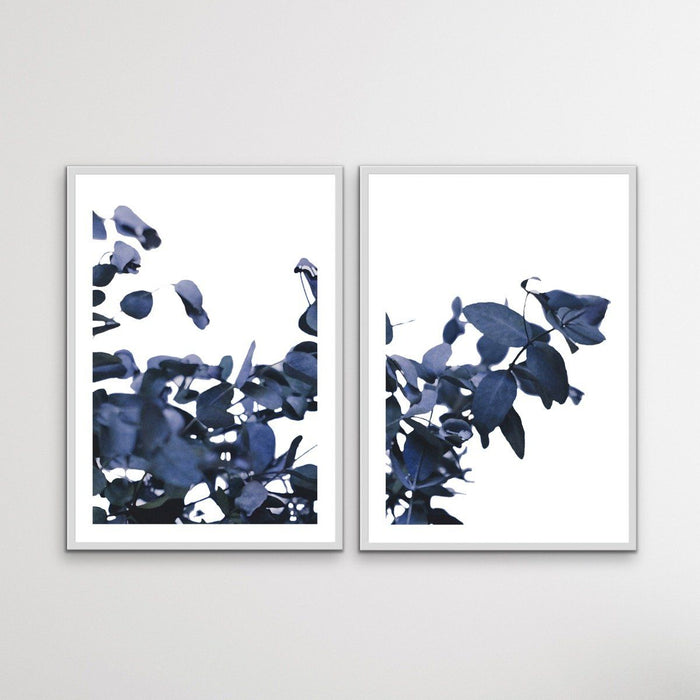 Hamptons Ghostly Blue Eucalyptus Standard Two Piece Wall Art Print, Wall Art, Ozark Home 