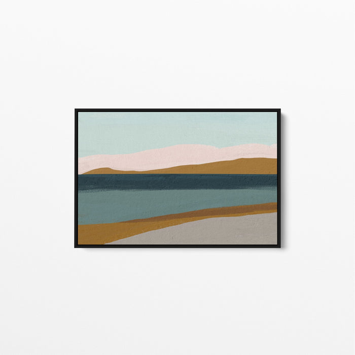 Headland - Ochre Pink Blue Boho Landscape Canvas or Art Print, Wall Art, Ozark Home 