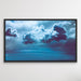 Heavy Clouds Blue Ocean Hamptons Coastal Sky Framed Canvas Print Wall Art Print, Wall Art, Ozark Home 