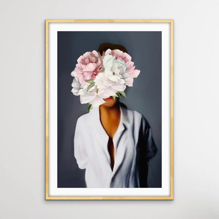 Her Secret Life Print One - Women With Flowers Artwork Series