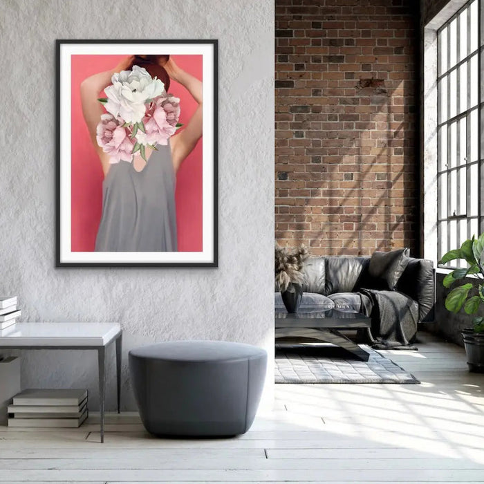 Her Secret Life Print Three - Women With Flowers Artwork Series