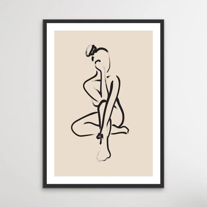 Her Shape Two -  Minimalist Black and White Woman Body Classic Art Print, Wall Art, Ozark Home 