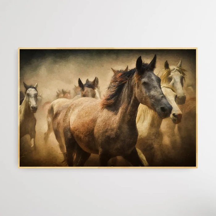 Herd of Horses - Group of Running Horses Wall Art Print