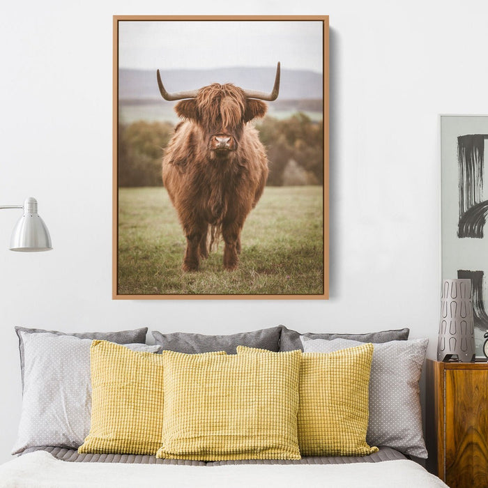 Highlander The Second - Highland Cow Stretched Canvas Wall Art Print