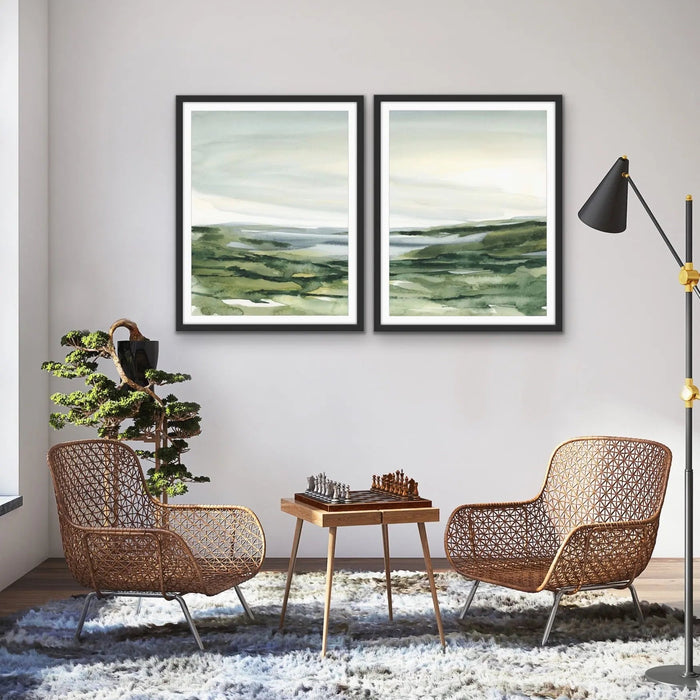 Hillside - Two Piece Landscape Print Set, Wall Art, Ozark Home 