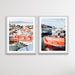 Hobart - Two Piece Photographic Print Set of Hobart Tasmania Houses and Boats, Wall Art, Ozark Home 