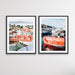 Hobart - Two Piece Photographic Print Set of Hobart Tasmania Houses and Boats, Wall Art, Ozark Home 