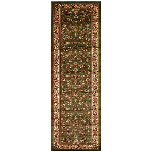 Inkaya Green & Gold Floral Motif Vintage Runner Rug, Rugs, Ozark Home 