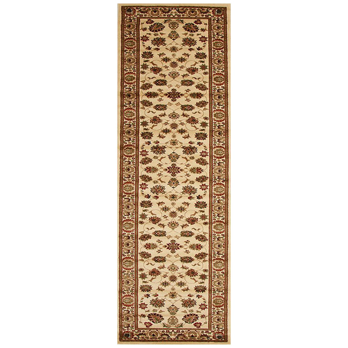 Inkaya Ivory & Gold Floral Motif Vintage Runner Rug, Rugs, Ozark Home 