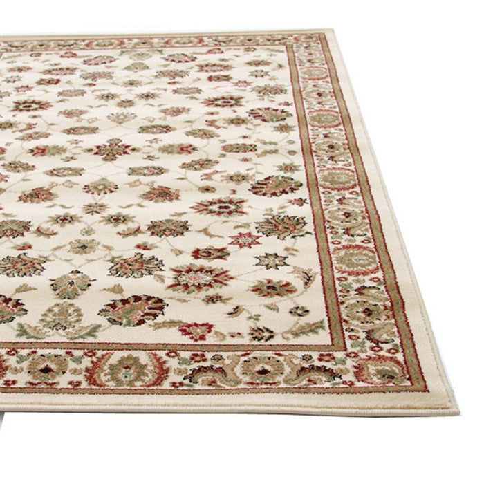 Inkaya Ivory & Gold Floral Motif Vintage Runner Rug, Rugs, Ozark Home 