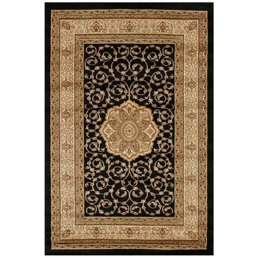 Inkaya Black & Gold Floral Medallion Vintage Rug, Rugs, Ozark Home 