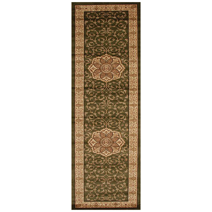 Inkaya Green & Gold Floral Medallion Vintage Runner Rug, Rugs, Ozark Home 