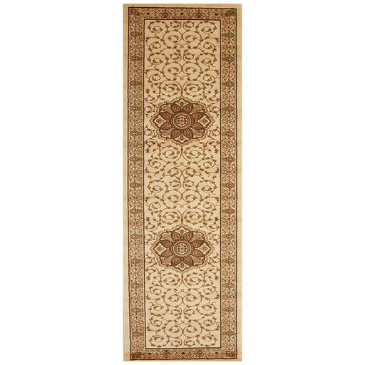 Inkaya Ivory & Gold Floral Medallion Vintage Runner Rug, Rugs, Ozark Home 