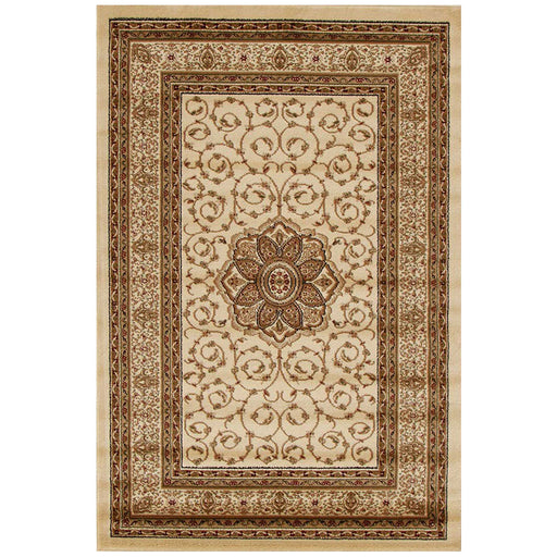 Inkaya Ivory & Gold Floral Medallion Vintage Rug, Rugs, Ozark Home 