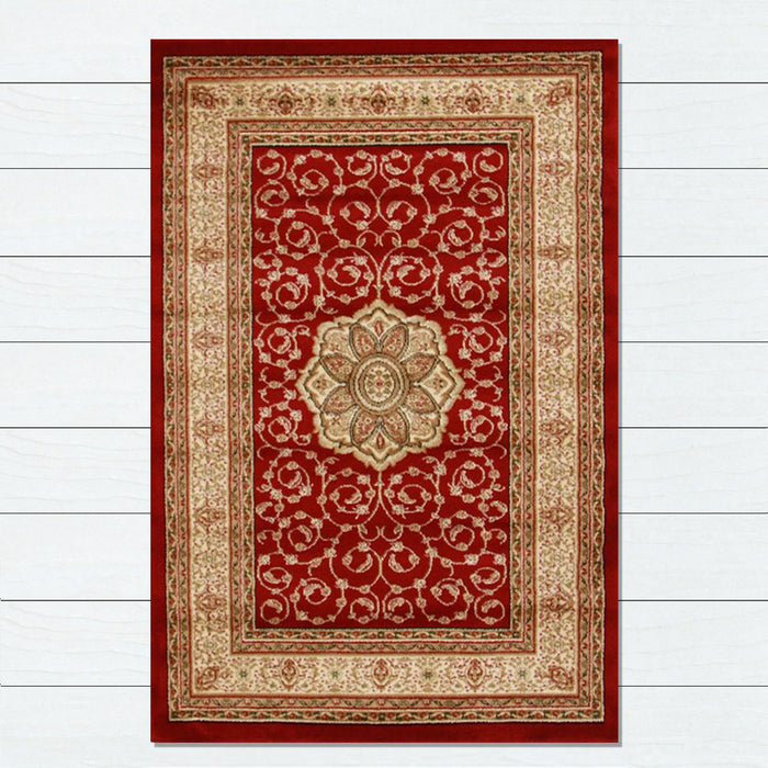 Inkaya Red & Gold Floral Medallion Vintage Rug, Rugs, Ozark Home 