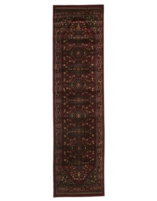 Inkaya Red & Gold Floral Diamond Vintage Rug, Rugs, Ozark Home 