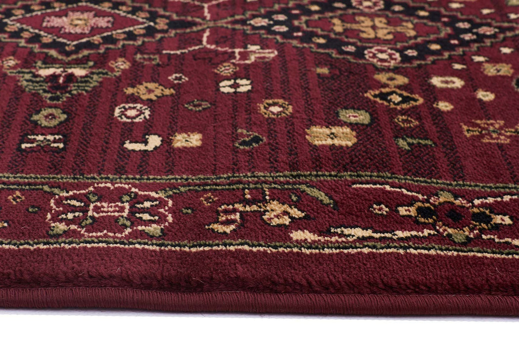 Inkaya Red & Gold Floral Diamond Vintage Rug, Rugs, Ozark Home 