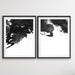 Ink Blot - Two Piece Black and White Ink Blot Stretched Canvas Wall Art, Wall Art, Ozark Home 