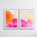 Inkwell Pink and Orange Two Piece - Abstract Two Art Prints With Canvas and Small Framed prints, Wall Art, Ozark Home 