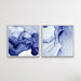 Inky Dreams - Two Piece Square Indigo Blue White Ink Prints, Wall Art, Ozark Home 