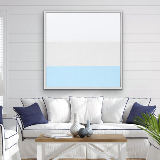 Into The Blue Sky - Square Abstract Blue Grey Geometric Wall Art Canvas Print, Wall Art, Ozark Home 