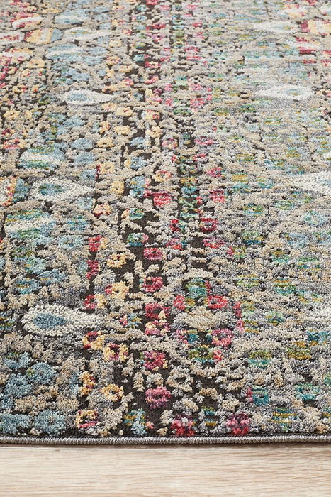 Juhayna Multicoloured Faded Transitional Teardrop Contemporary Rug, Rugs, Ozark Home 