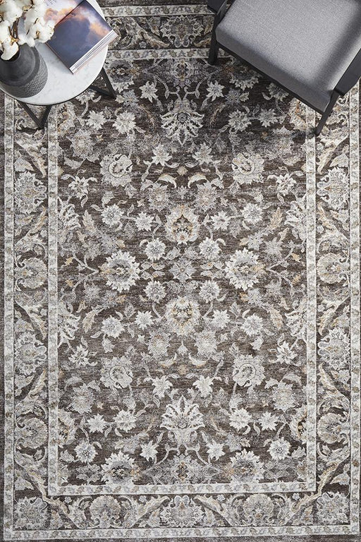 Itsa Grey Classic Floral Motif Pattern Vintage Rug, Rugs, Ozark Home 