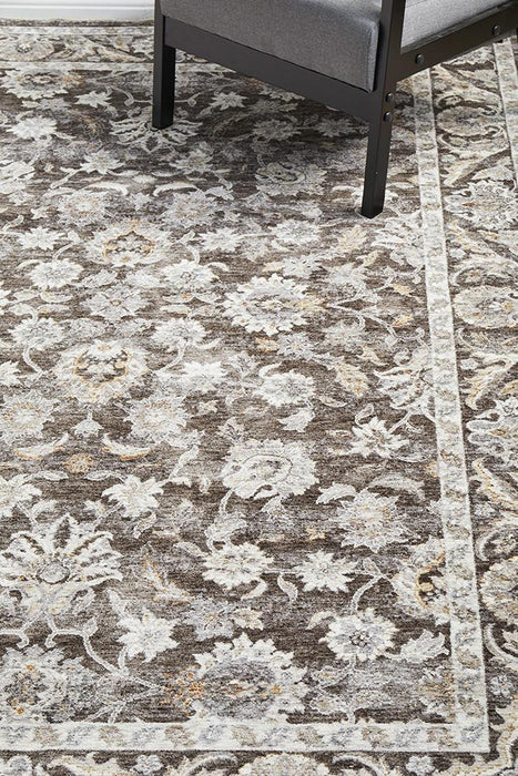 Itsa Grey Classic Floral Motif Pattern Vintage Rug, Rugs, Ozark Home 