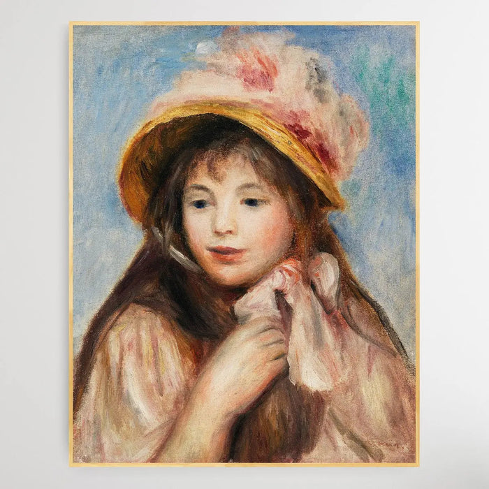 Jeune fille au chapeau rose (1894) by Pierre-Auguste Renoir, Wall Art, Ozark Home 