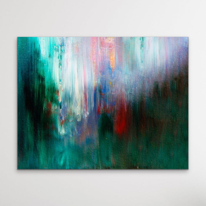 Jewel Tones - Green Abstract Stretched Canvas Print