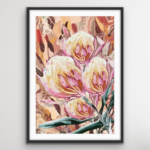 Joy - Abstract Australian Native Pink Yellow Boho Floral Original Artwork Canvas Print, Wall Art, Ozark Home 