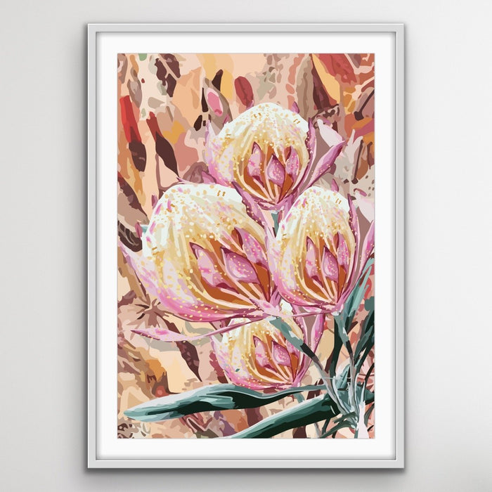 Joy - Abstract Australian Native Pink Yellow Boho Floral Original Artwork Canvas Print, Wall Art, Ozark Home 