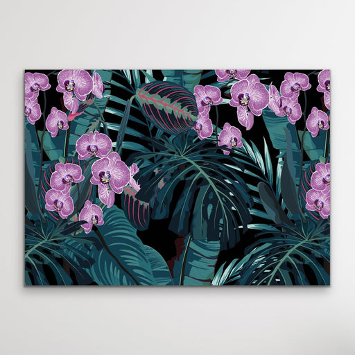 Jungle Orchid - Tropical Palm Garden Stretched Canvas Print, Wall Art, Ozark Home 