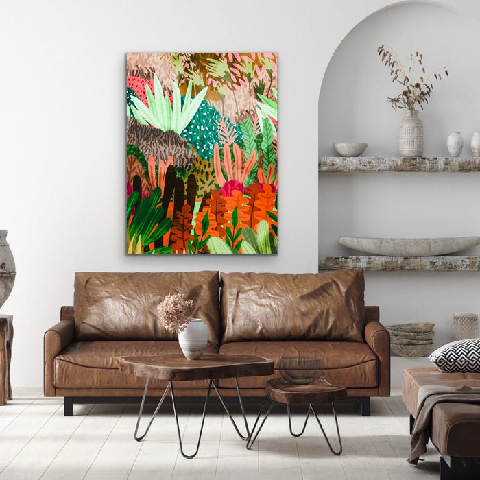 Junglified - Abstract Colourful Monstera Jungle Original Artwork Canvas or Paper Print, Wall Art, Ozark Home 