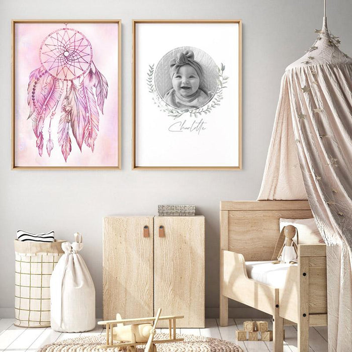 Dreamcatcher in Pink - Art Print, Wall Art, Ozark Home 