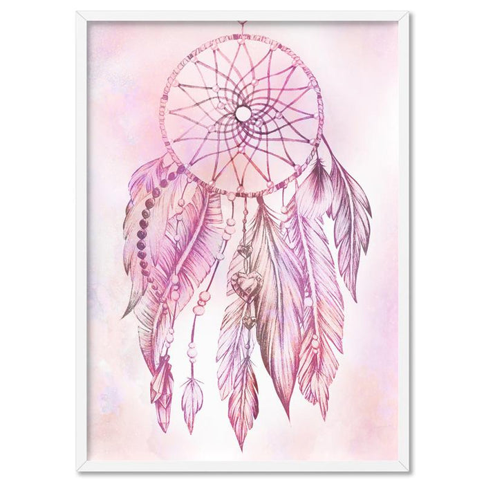 Dreamcatcher in Pink - Art Print, Wall Art, Ozark Home 