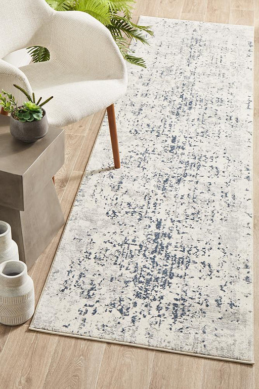 Karaburun White Faded Transitional Abstract Contemporary Runner Rug, Rugs, Ozark Home 