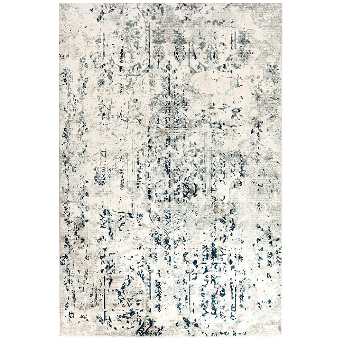 Karaburun White Faded Transitional Abstract Contemporary Rug, Rugs, Ozark Home 