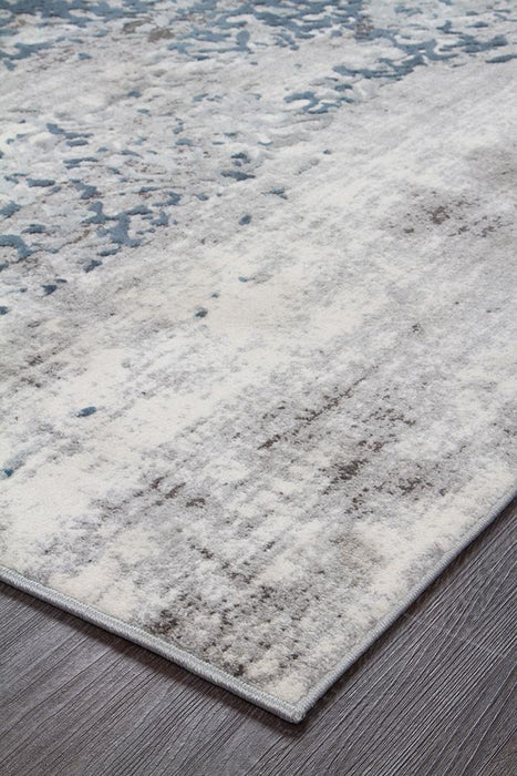 Karaburun White Faded Transitional Abstract Contemporary Rug, Rugs, Ozark Home 