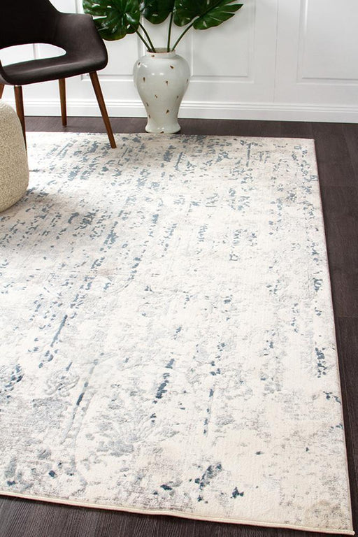 Karaburun White Faded Transitional Abstract Contemporary Rug, Rugs, Ozark Home 