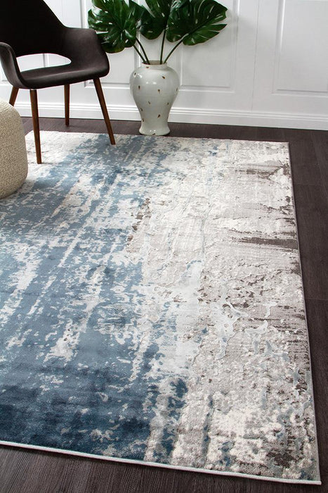 Karaburun Blue Faded Transitional River Contemporary Rug, Rugs, Ozark Home 