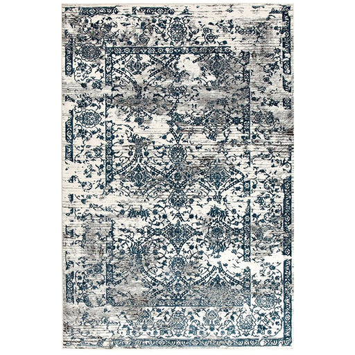 Karaburun White & Blue Faded Transitional Contemporary Rug, Rugs, Ozark Home 